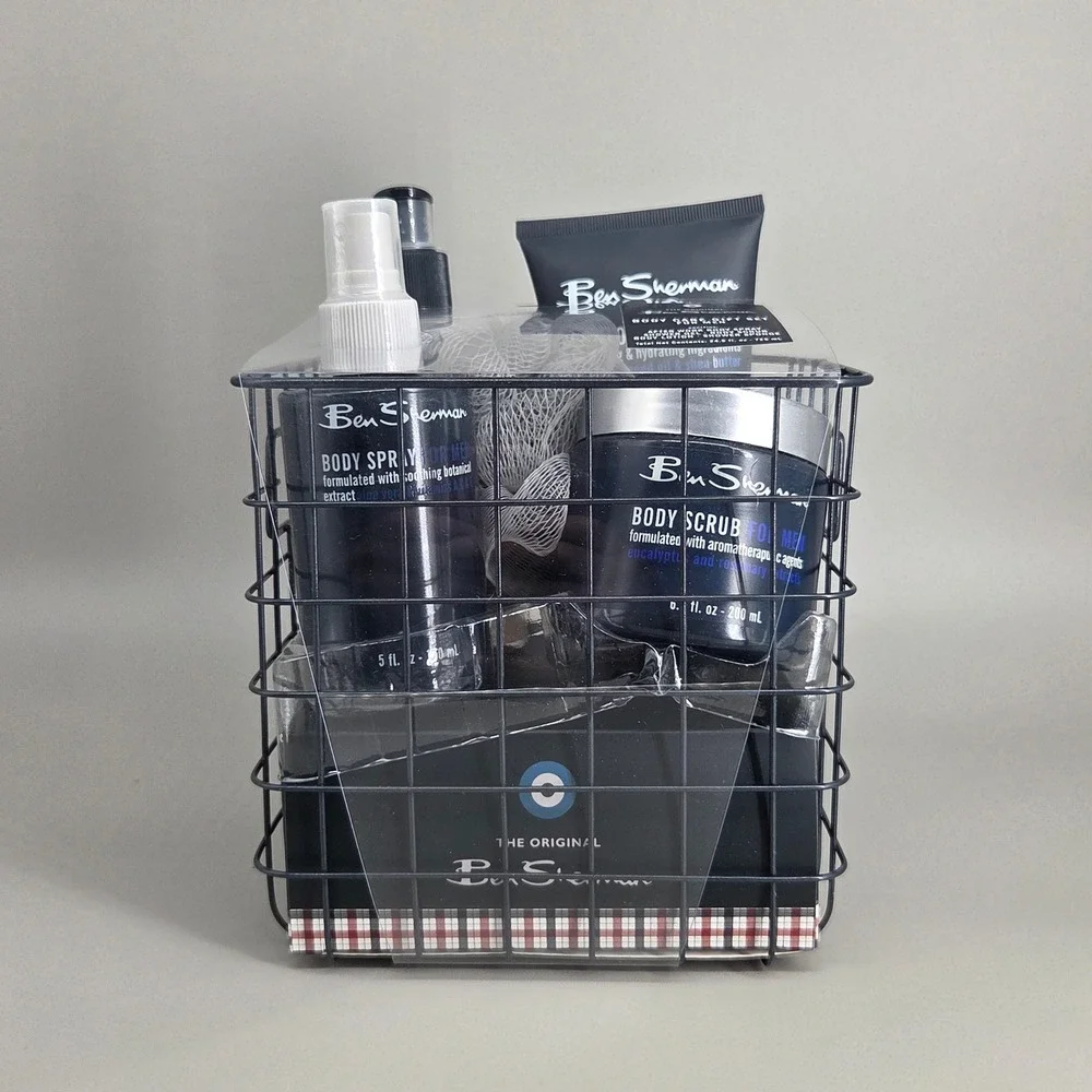 Ben Sherman Body Care Gift Set Men OS 5 Piece Grooming Kit Basket New‎ Self Care